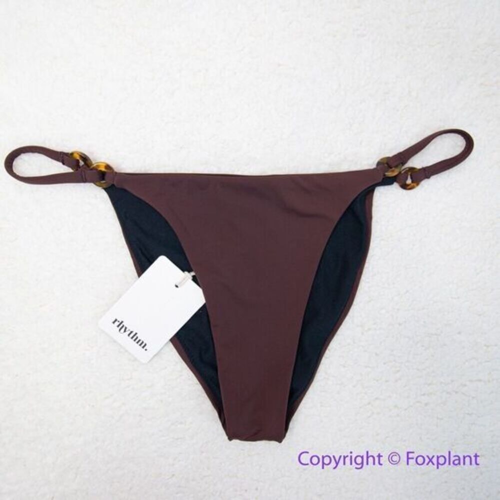 NEW Rhythm x Free People Chocolate ring itsy bikini bottom in brown, size L‎